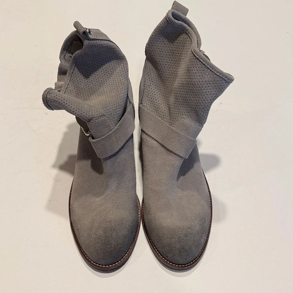 Donald J. Pliner Gray Suede Ankle Booties